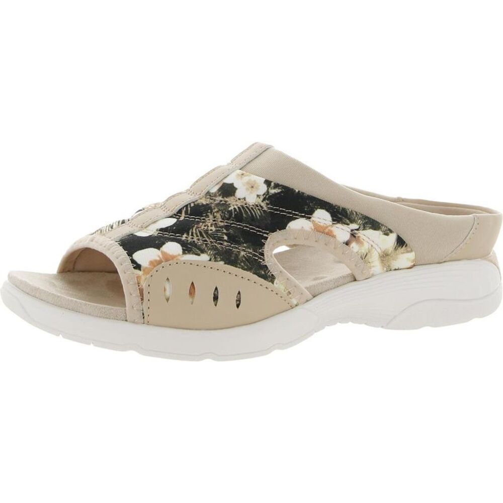 Easy Spirit Womens Traciee 2 Beige Open Toe Comfort Slide Sandals Shoes New